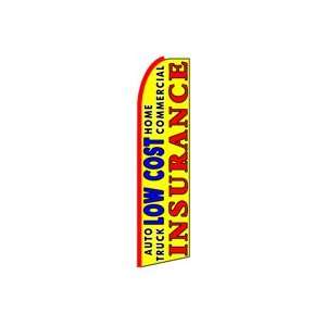  Low Cost Insurance (Yellow) Feather Banner Flag (11 x 3 