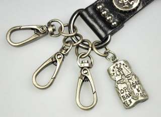 Designer Leather Metal KeyRing Keychain 3 Holders K  