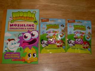 Moshi Monsters MOSHLING COLLECTORS GUIDE Book + 2 MOSHLINGS Mystery 