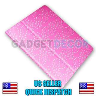   PAD 2 PINK GLITTER LEATHER PORTFOLIO CASE STAND COVER POUCH  