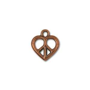    Antique Copper Plated Heart Peace Sign Charm Arts, Crafts & Sewing