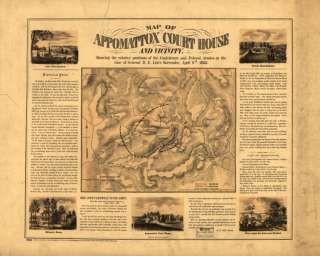 c1866 Civil War Map of Appomattox Court House  