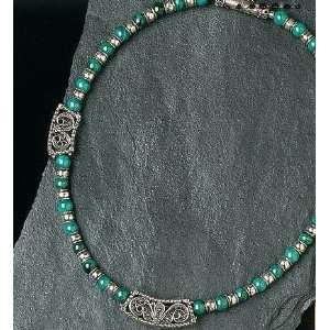  Filigree Beaded Malachite Necklace