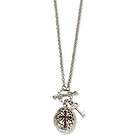 New 1928® Silver tone Crystal Cross Locket 24 Necklace