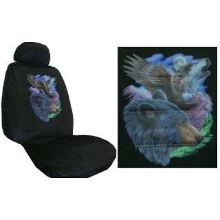  Car Truck SUV Wolf Seat Covers 2 Black Universal Low Back 