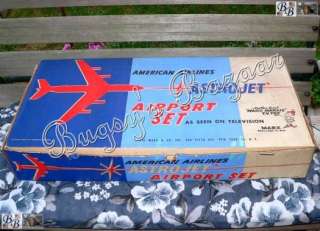 1960s Marx Vintage American Airlines ASTROJET Airport Play Set Toy 