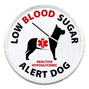  LOW BLOOD SUGAR Alert Dog Medical Alert 4 inch Sew on 
