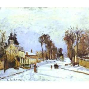 Oil Painting La Route de versailles a Louveciennes (effet de neige 