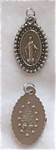 Fancy Fluted MIRACULOUS MEDAL Catholic Pendant Charm  so pretty 
