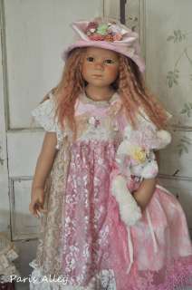Pink Saphire~French Lace Dress, Teddy Bear & Hat Set 4 HIMSTEDT Doll 