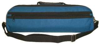 Padded C Flute Case COVER w Strap. Black/Burgundy/Blue  