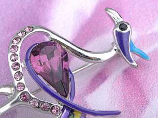 Pretty Colorful Tropical Flamingo Bird Crane Amethyst Purple Crystal 