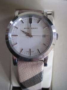   Authentic Burberry BU1390 womens Classic Check Band Wrist Watch  