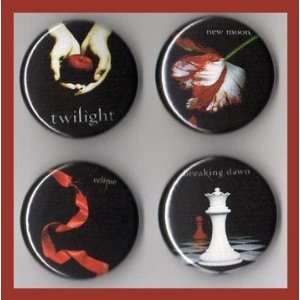 Twilight Book Covers Set of 4   1 Inch Magnets