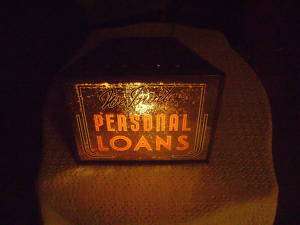 Old Electric Advertising Sign We Invite Personal Loans  