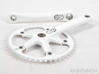EIGHTHINCH FIXIE FIXED GEAR TRACK CRANK CRANKSET 165MM WHITE