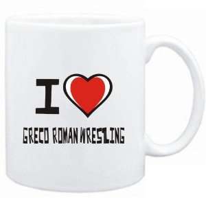    Mug White I love Greco Roman Wrestling  Sports