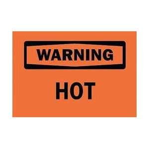    Warning Sign,10 X 14in,bk/orn,hot,eng   BRADY