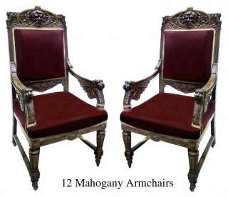 6156 Set of American Mahogany Victorian Dining Armchair  