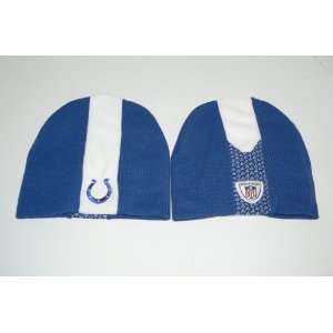 NFL Indianapolis Colts Embroidered Logo Blue White Skunk Style Beanie 