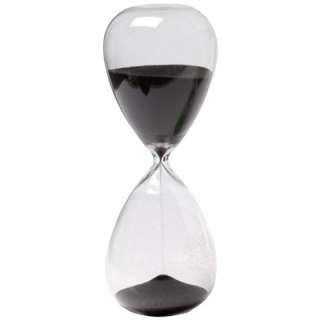 60 Minute Black Sand Glass Hourglass Timer Modern Sleek  