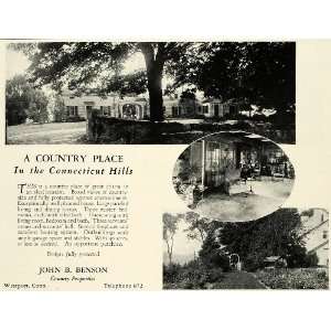  1931 Ad John B. Benson Connecticut Country Real Estate Realty 