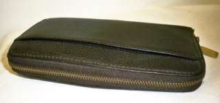 ZIP AROUND organizer Large Coach purse WALLET vintage Brown Leather 