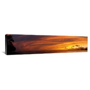 Sunset Behind the Ocean   Gallery Wrapped Canvas   Museum Quality 