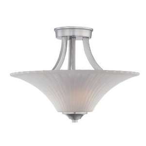    Light Semi Flush Ceiling Fixture with fluted glass