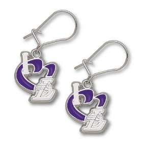 Los Angeles Lakers 1/2 I Heart Logo Enamel Dangle Earrings 