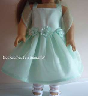 Doll Clothes fit American Girl Mint Green Dress Set 4PC  