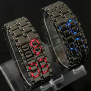 1pcs New Mens Lava Style Iron Samurai LED Metal Watch,W6  
