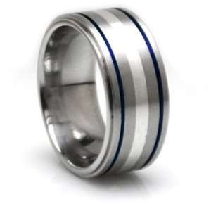  10mm Titanium and Sterling Silver Ring Jewelry