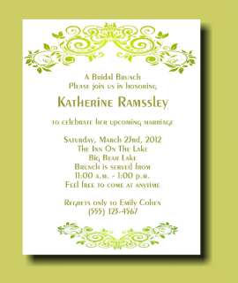 12 Personalized Bridal shower Party Invitations  