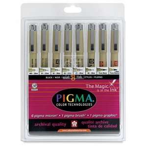  Sakura Pigma Micron Pen   Black, Set of 3, Various Sizes Arts 