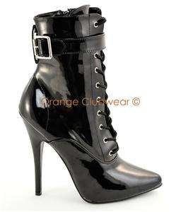   Shiny) Ankle High Boots With Side Zip & Multi Ankle Straps Included