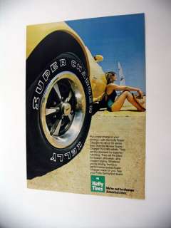 Kelly Super Charger Tires beach scene 1979 print Ad  