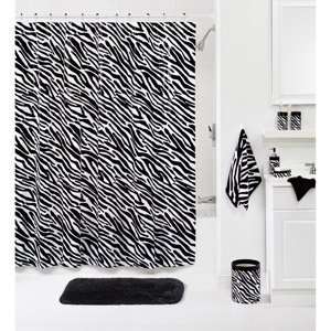  Black & White Zebra Type Shower Curtain 