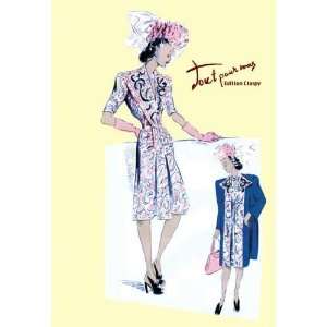 Exclusive By Buyenlarge Paisley Dress with Hat Gloves and Jacket 12x18 