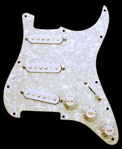 White Pearl Stratocaster Pre Wired Pickguard J18  