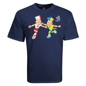 hidden Euro 2012 Mascot Soccer T Shirt (Navy) Sports 