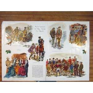  Englishman Christmas Among English Print Color Art Old 