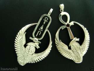 Egyptian jewelry a pair Cobra holding Ankh & Cartouche  