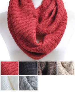 Knitted Solid Color Acrylic Infinity Scarf (LS1318)  