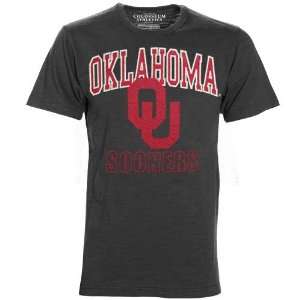  NCAA Oklahoma Sooners Charcoal Outfield T shirt Sports 