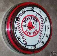 BOSTON RED SOX Double Neon Clock 18 Baseball NEW  