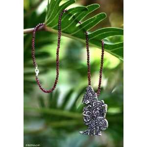  Garnet pendant necklace, Rama and Sitas Endless Love Jewelry