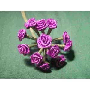   Mini Wrap Roses Wedding Shower Flower Picks   Purple 