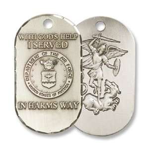   Forces Air Force Pendant with 24 Stainless Chain, Dog Tag Style, St