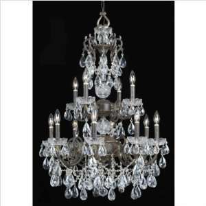   Crystal Candle Chandelier in English Bronze Crystal Type Majestic